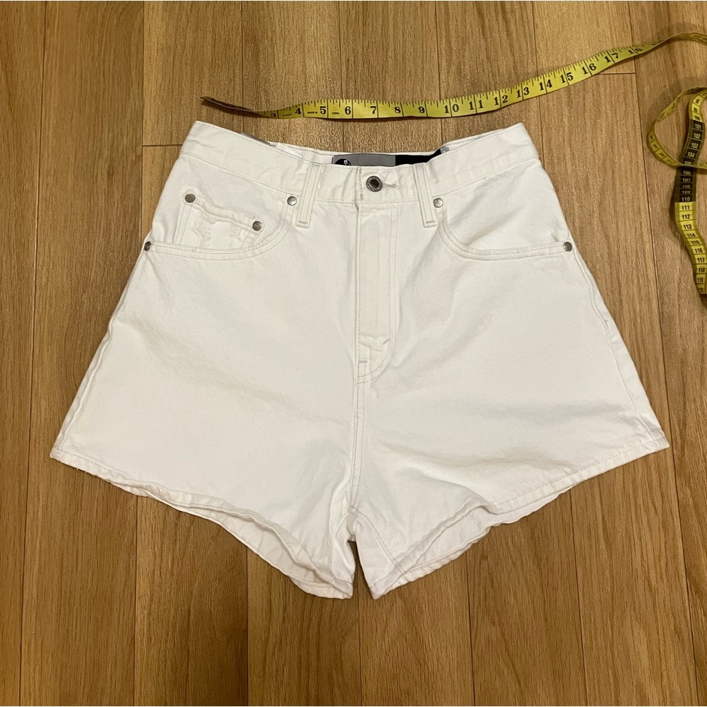 Levi's High Waist White Denim Shorts